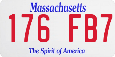 MA license plate 176FB7