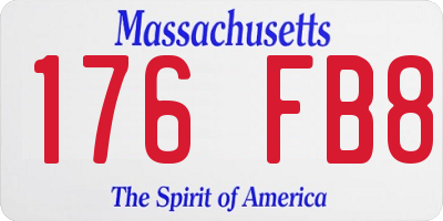 MA license plate 176FB8