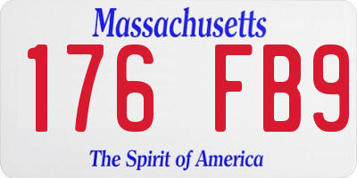 MA license plate 176FB9