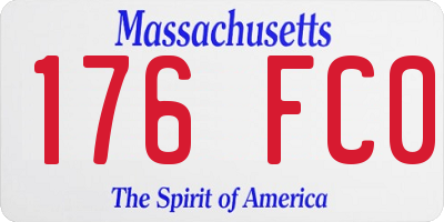 MA license plate 176FC0