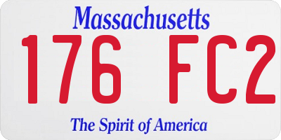MA license plate 176FC2