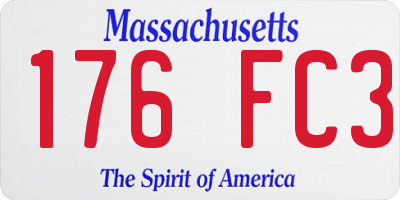 MA license plate 176FC3