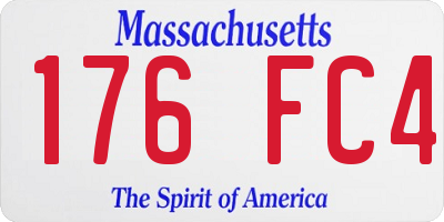 MA license plate 176FC4