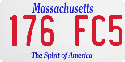 MA license plate 176FC5
