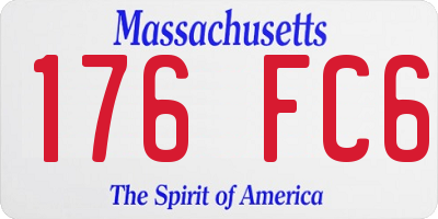 MA license plate 176FC6