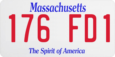 MA license plate 176FD1