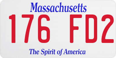 MA license plate 176FD2
