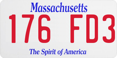 MA license plate 176FD3