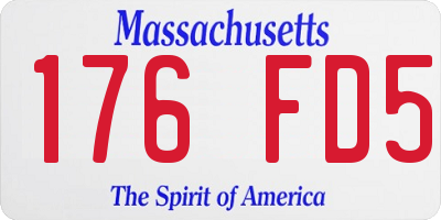 MA license plate 176FD5