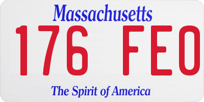 MA license plate 176FE0