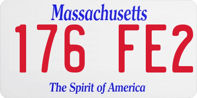 MA license plate 176FE2