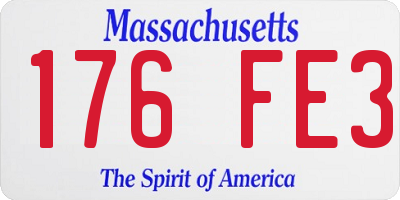 MA license plate 176FE3