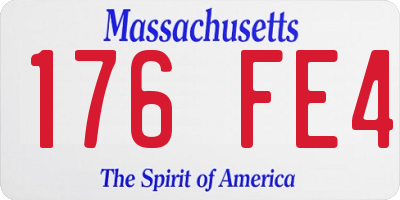 MA license plate 176FE4
