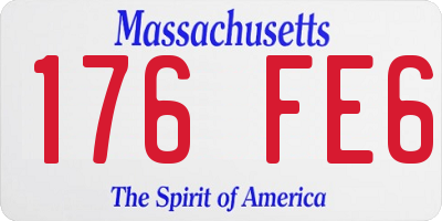 MA license plate 176FE6