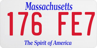 MA license plate 176FE7