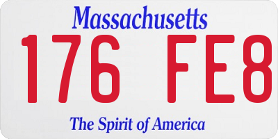 MA license plate 176FE8