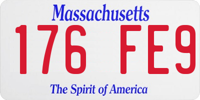 MA license plate 176FE9