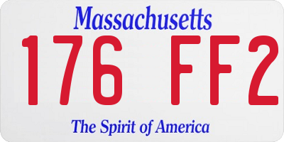 MA license plate 176FF2