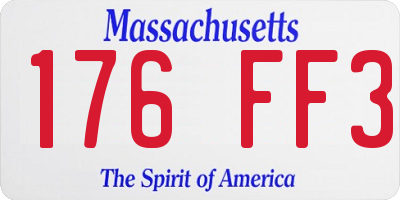 MA license plate 176FF3