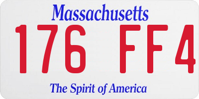 MA license plate 176FF4