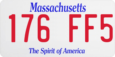 MA license plate 176FF5
