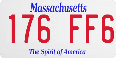 MA license plate 176FF6