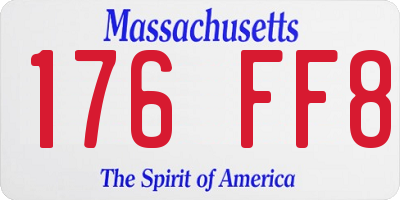 MA license plate 176FF8