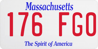 MA license plate 176FG0
