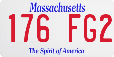 MA license plate 176FG2