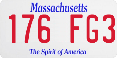 MA license plate 176FG3