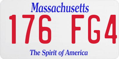 MA license plate 176FG4