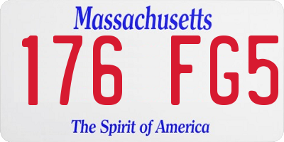 MA license plate 176FG5