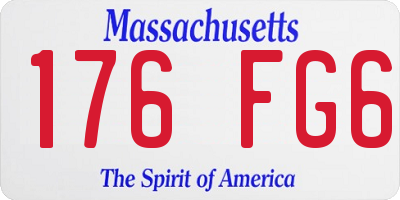 MA license plate 176FG6