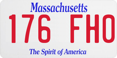 MA license plate 176FH0