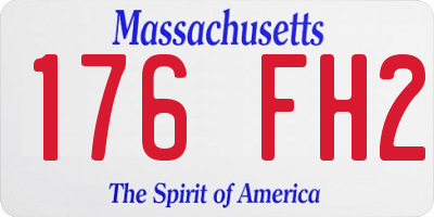 MA license plate 176FH2
