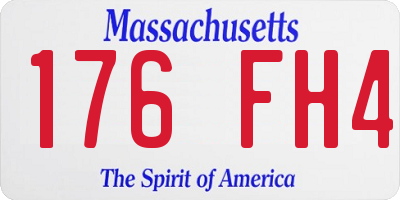 MA license plate 176FH4