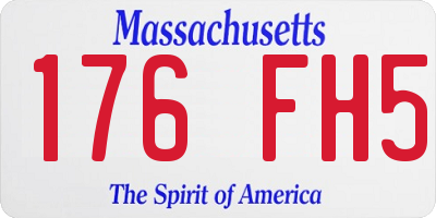 MA license plate 176FH5