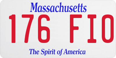 MA license plate 176FI0