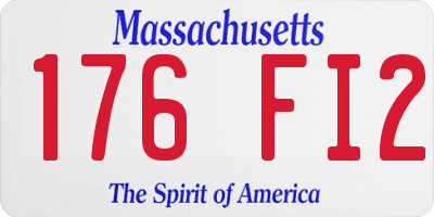 MA license plate 176FI2