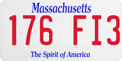 MA license plate 176FI3
