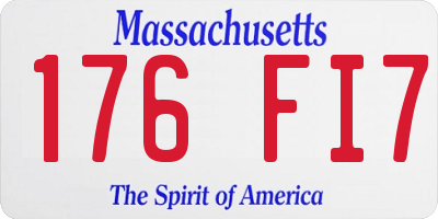 MA license plate 176FI7