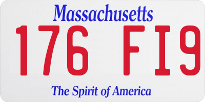 MA license plate 176FI9
