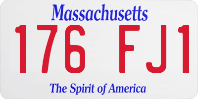 MA license plate 176FJ1