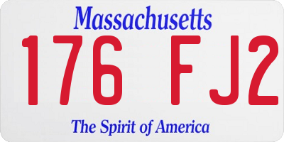 MA license plate 176FJ2