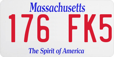 MA license plate 176FK5