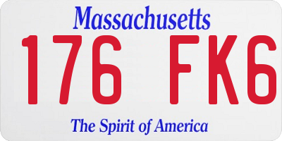 MA license plate 176FK6