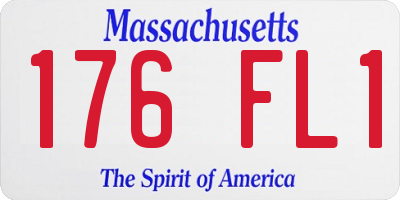 MA license plate 176FL1