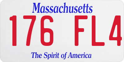 MA license plate 176FL4
