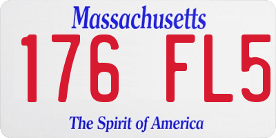 MA license plate 176FL5