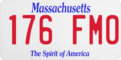 MA license plate 176FM0